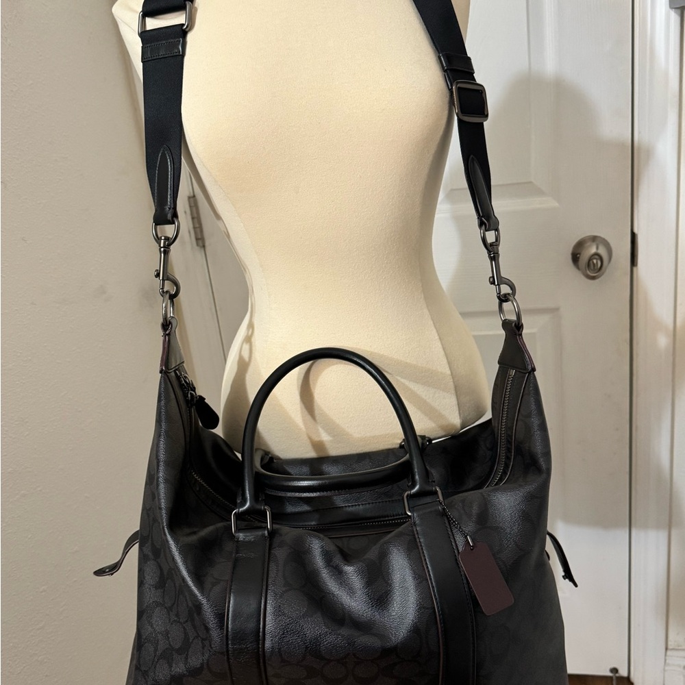Coach Black Men's Travel Bag with Signature Pattern